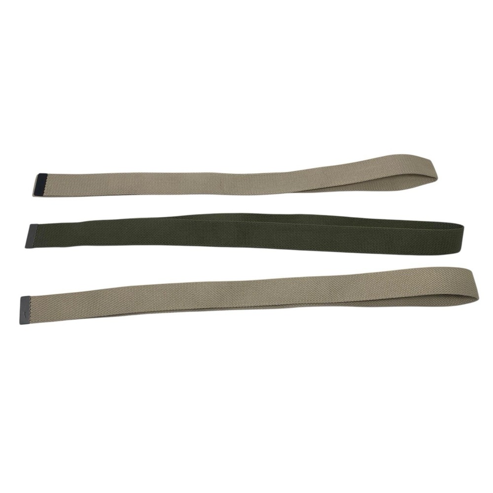 Lot of 3 Replacement Nike Men's Web Golf Belts 2 Tan/Beige 1 Green NO BUCKLE